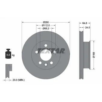 Jeu de 2 disques de frein avant TEXTAR 92056000