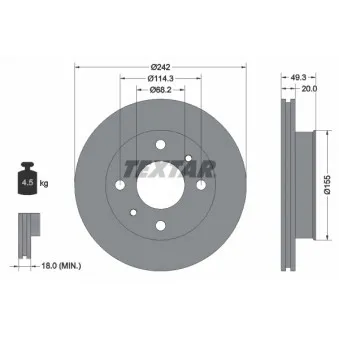 Jeu de 2 disques de frein avant TEXTAR 92056200
