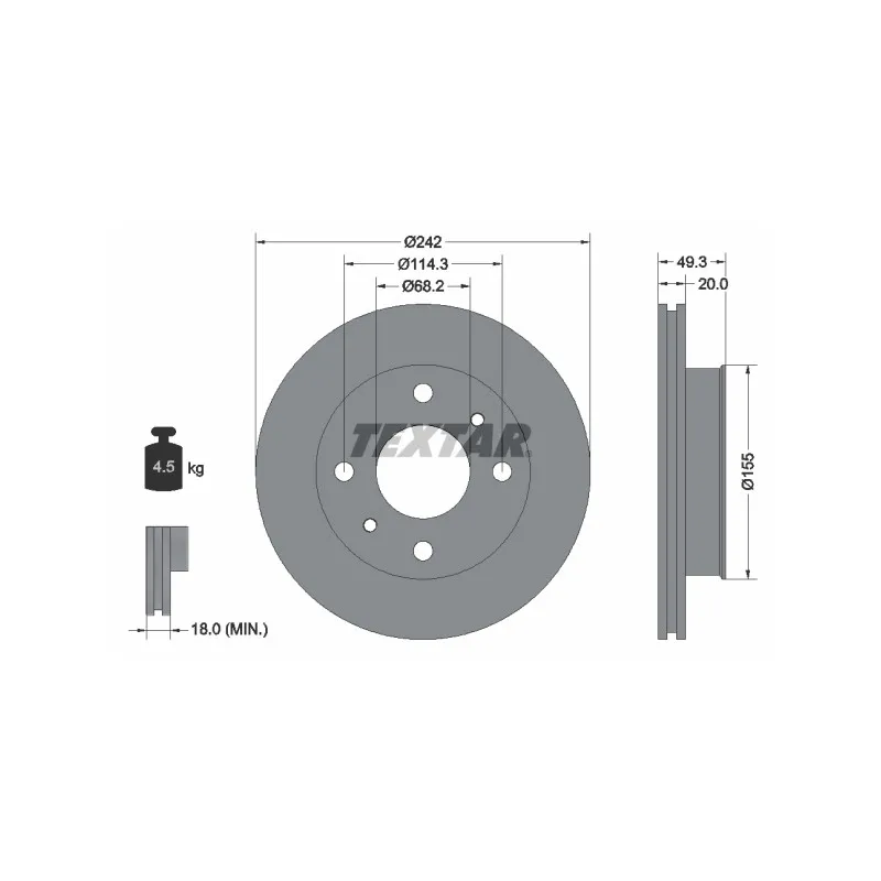 Jeu de 2 disques de frein avant TEXTAR 92056200