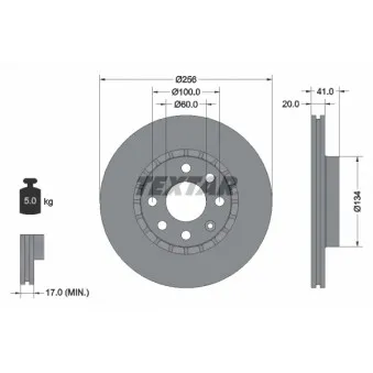 Jeu de 2 disques de frein avant TEXTAR 92056503