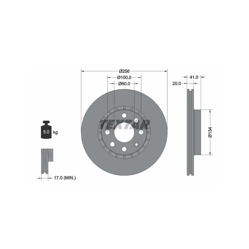 Jeu de 2 disques de frein avant TEXTAR 92056503