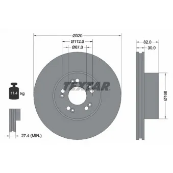 Jeu de 2 disques de frein avant TEXTAR