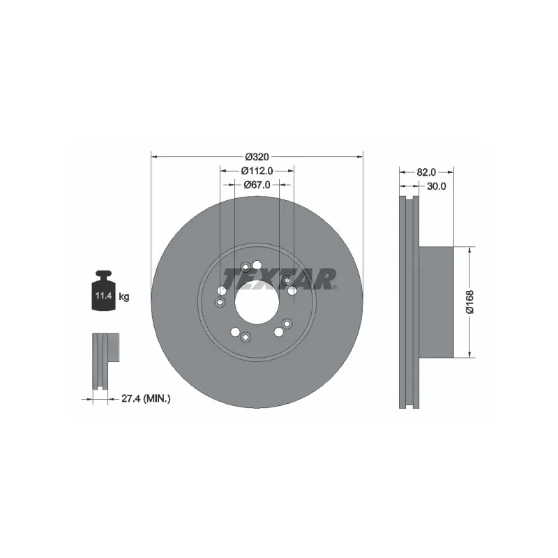 Jeu de 2 disques de frein avant TEXTAR 92056600