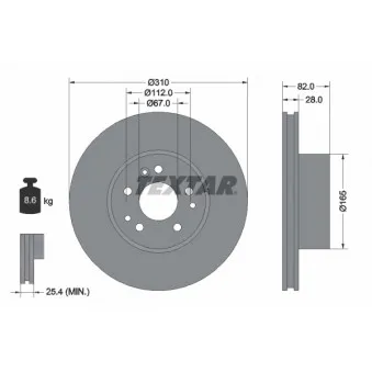 Jeu de 2 disques de frein avant TEXTAR 92056700