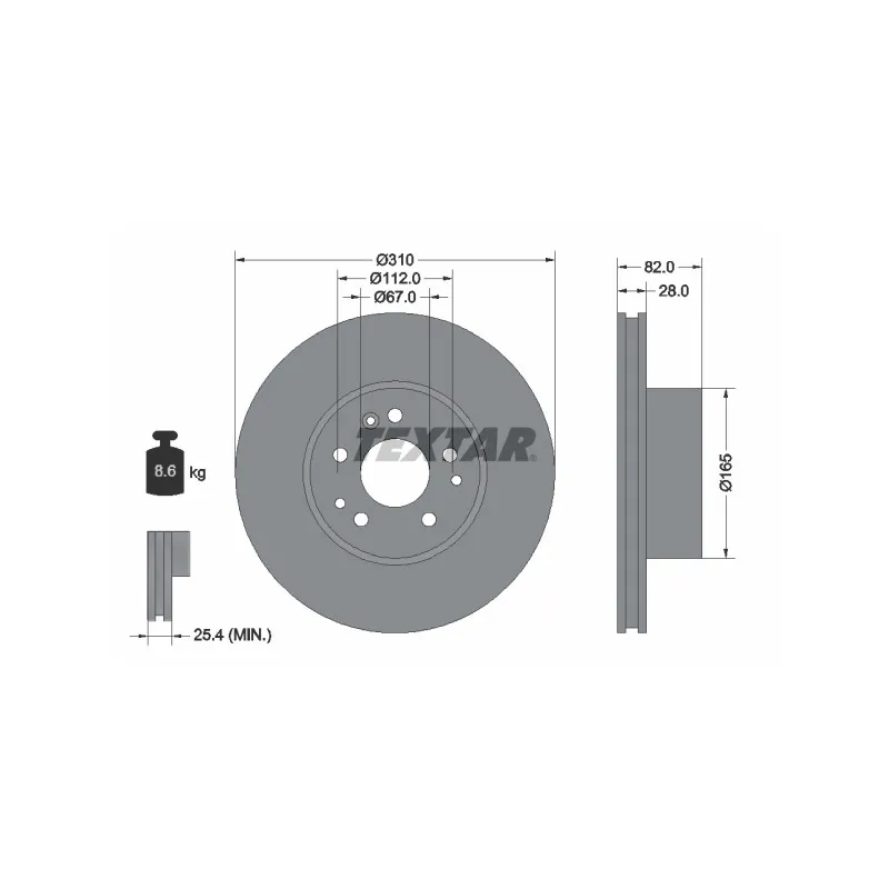 Jeu de 2 disques de frein avant TEXTAR 92056700