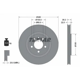 Jeu de 2 disques de frein avant TEXTAR 92057100
