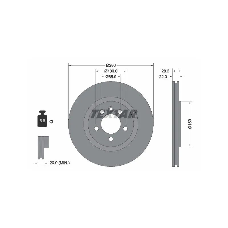 Jeu de 2 disques de frein avant TEXTAR 92057100