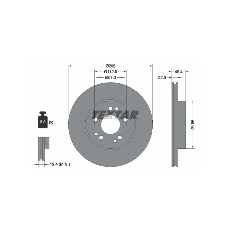 Jeu de 2 disques de frein avant TEXTAR 92057300