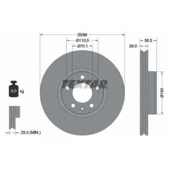 Jeu de 2 disques de frein avant TEXTAR 92057700
