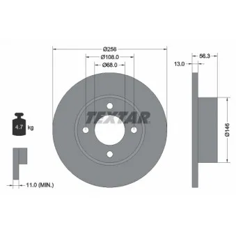 Jeu de 2 disques de frein avant TEXTAR 92057800