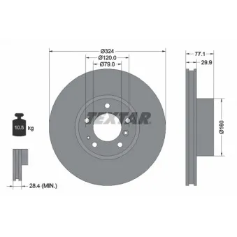 Jeu de 2 disques de frein avant TEXTAR 92058300