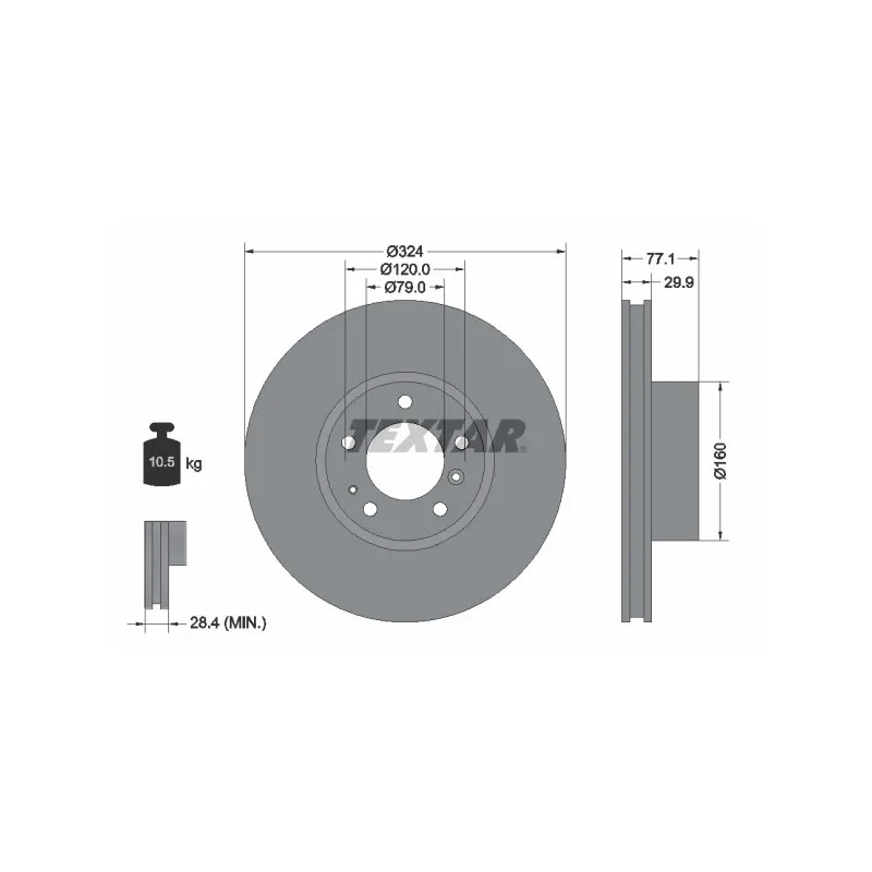 Jeu de 2 disques de frein avant TEXTAR 92058300
