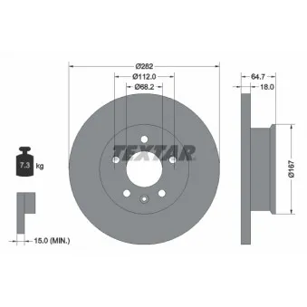 Jeu de 2 disques de frein avant TEXTAR 92058500