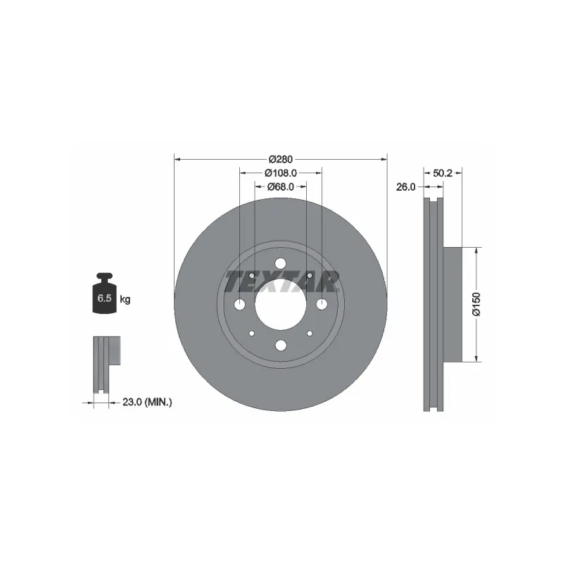 Jeu de 2 disques de frein avant TEXTAR 92058600