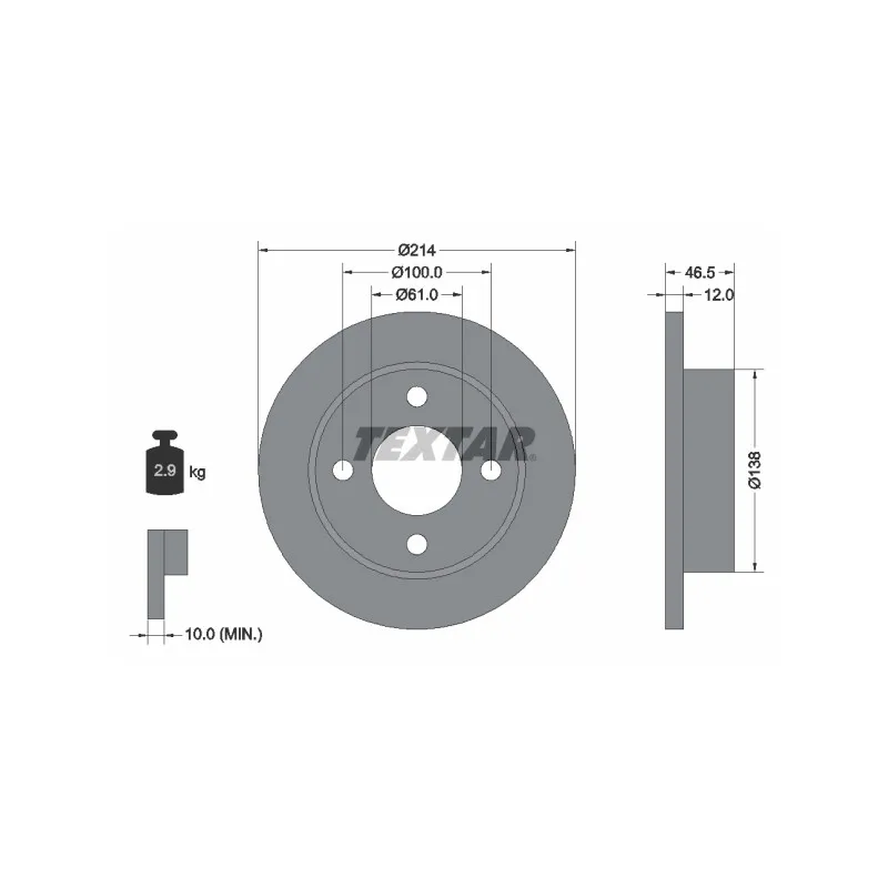 Jeu de 2 disques de frein avant TEXTAR 92059200