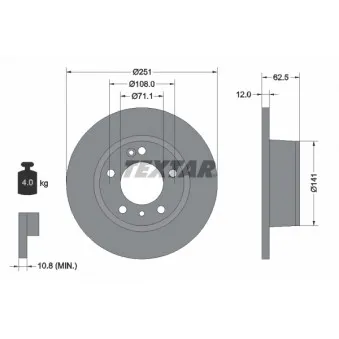 Jeu de 2 disques de frein arrière TEXTAR 92059900