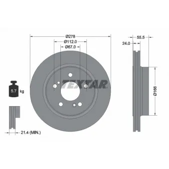 Jeu de 2 disques de frein arrière TEXTAR 92060100
