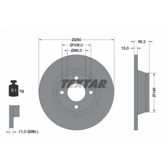Jeu de 2 disques de frein avant TEXTAR 92060400