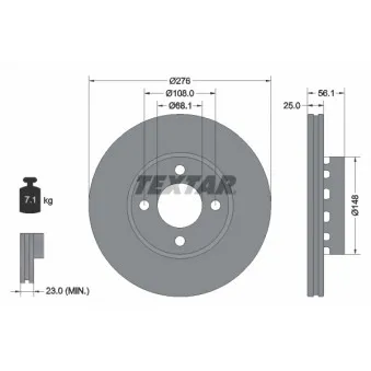 Jeu de 2 disques de frein avant TEXTAR 92060500