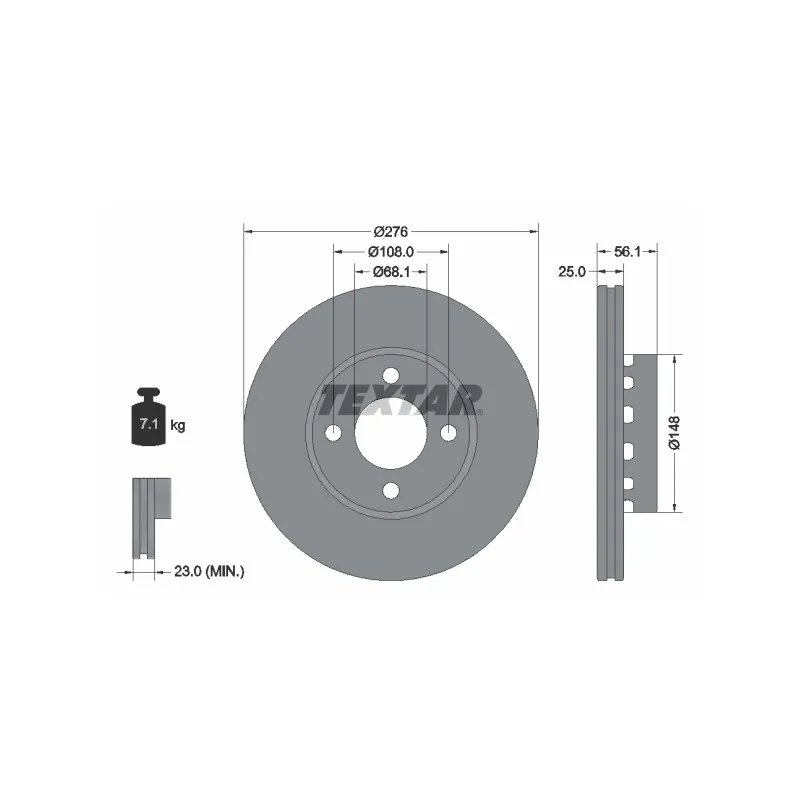 Jeu de 2 disques de frein avant TEXTAR 92060500