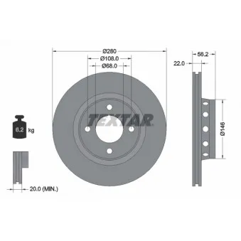 Jeu de 2 disques de frein avant TEXTAR 92060600