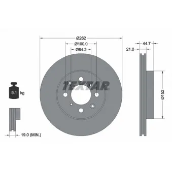 Jeu de 2 disques de frein avant TEXTAR 92060903