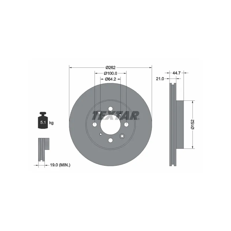 Jeu de 2 disques de frein avant TEXTAR 92060903