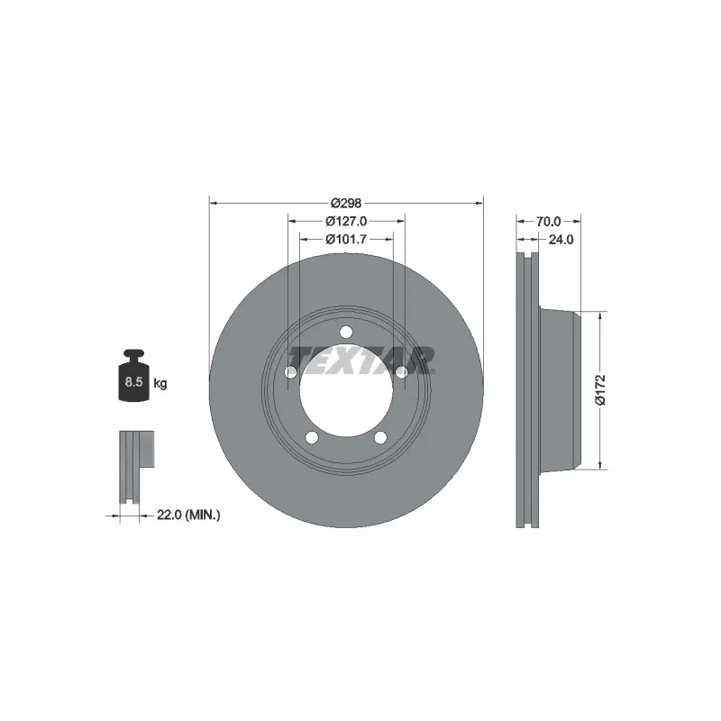 Jeu de 2 disques de frein avant TEXTAR 92061300