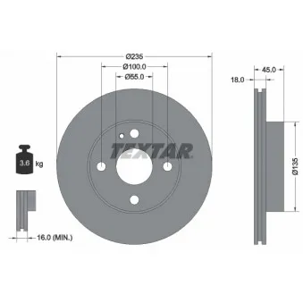 Jeu de 2 disques de frein avant TEXTAR 92061500
