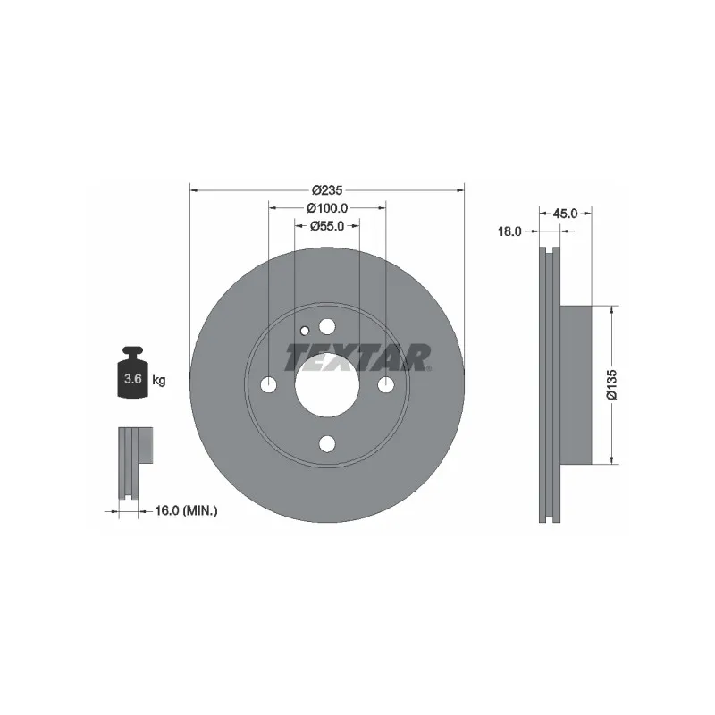 Jeu de 2 disques de frein avant TEXTAR 92061500