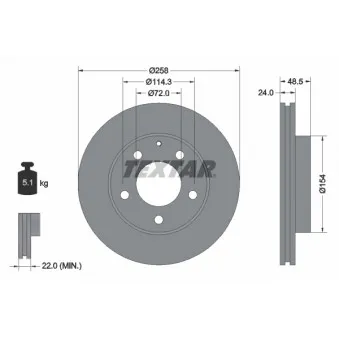 Jeu de 2 disques de frein avant TEXTAR 92062000