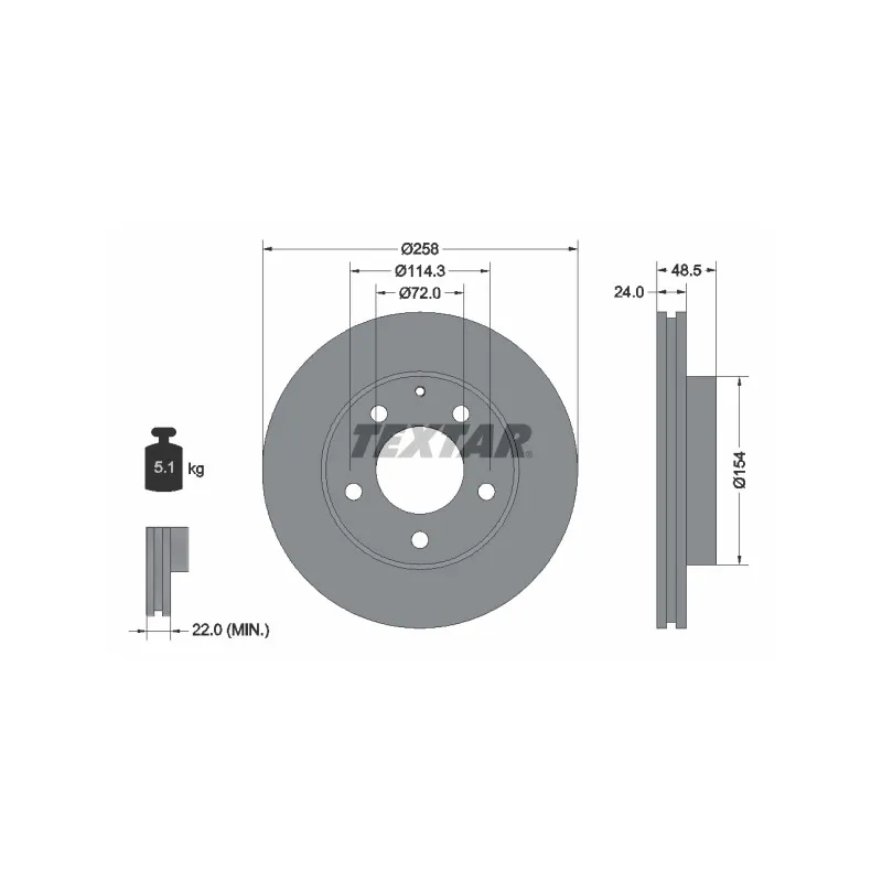 Jeu de 2 disques de frein avant TEXTAR 92062000