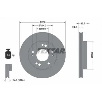 Jeu de 2 disques de frein avant TEXTAR 92063000