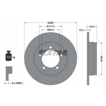 Jeu de 2 disques de frein arrière TEXTAR 92063100