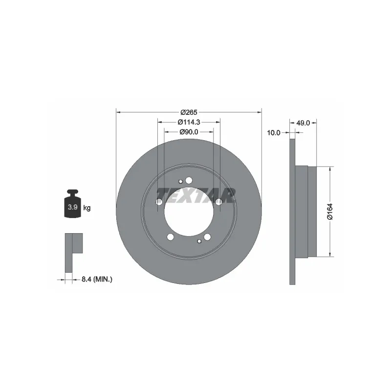 Jeu de 2 disques de frein arrière TEXTAR 92063100