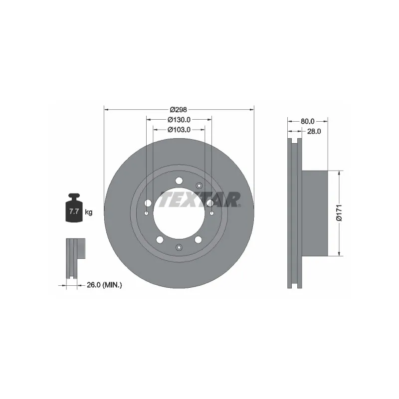 Jeu de 2 disques de frein avant TEXTAR 92064607