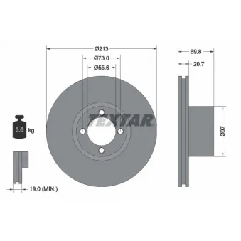 Jeu de 2 disques de frein avant TEXTAR 92064700
