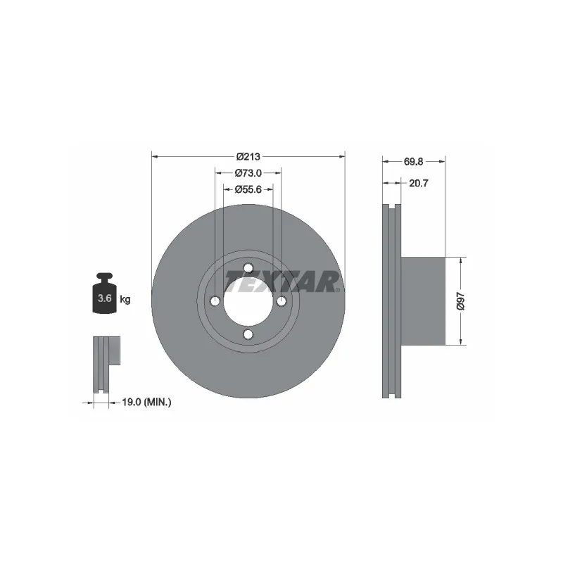 Jeu de 2 disques de frein avant TEXTAR 92064700