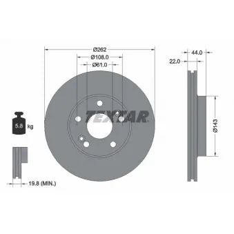 Jeu de 2 disques de frein avant TEXTAR 92065007