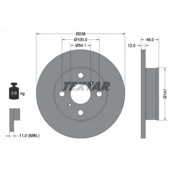 Jeu de 2 disques de frein avant TEXTAR 92065500