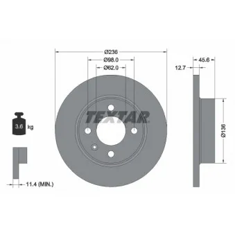 Jeu de 2 disques de frein avant TEXTAR 92065700