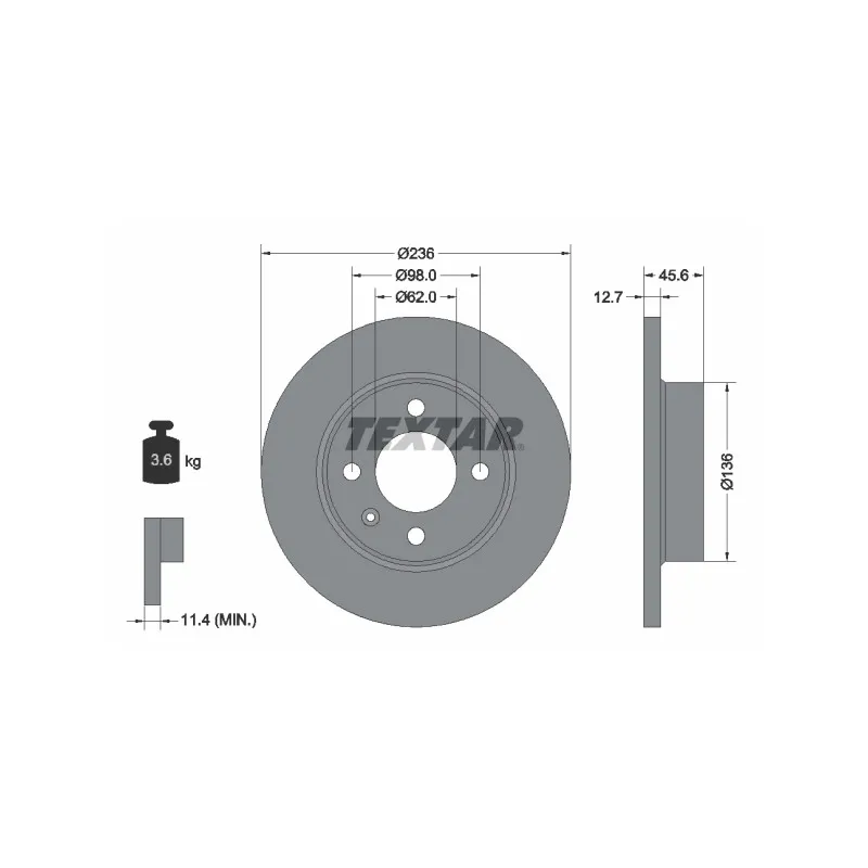 Jeu de 2 disques de frein avant TEXTAR 92065700