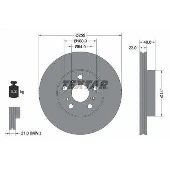 Jeu de 2 disques de frein avant TEXTAR 92065800