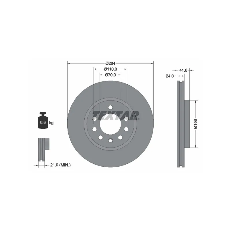 Jeu de 2 disques de frein avant TEXTAR 92066200