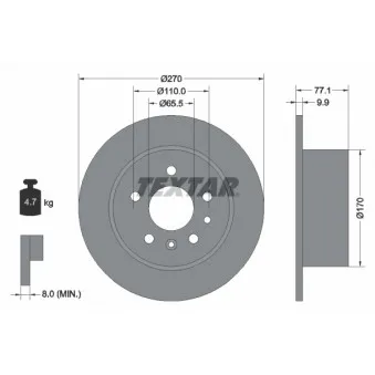 Jeu de 2 disques de frein arrière TEXTAR