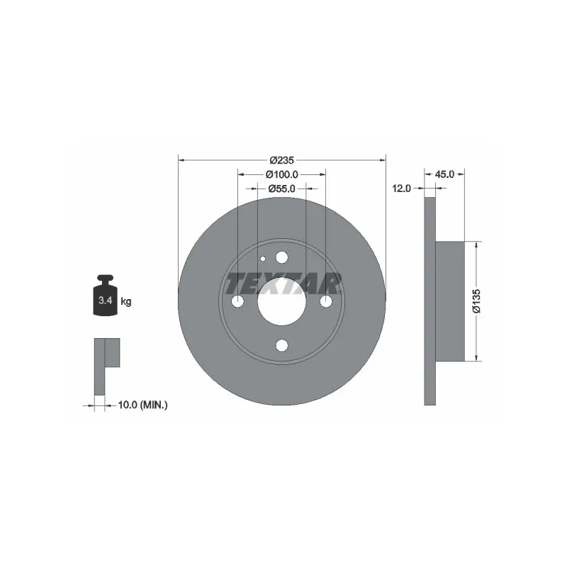 Jeu de 2 disques de frein avant TEXTAR 92066600