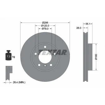 Jeu de 2 disques de frein avant TEXTAR 92067400