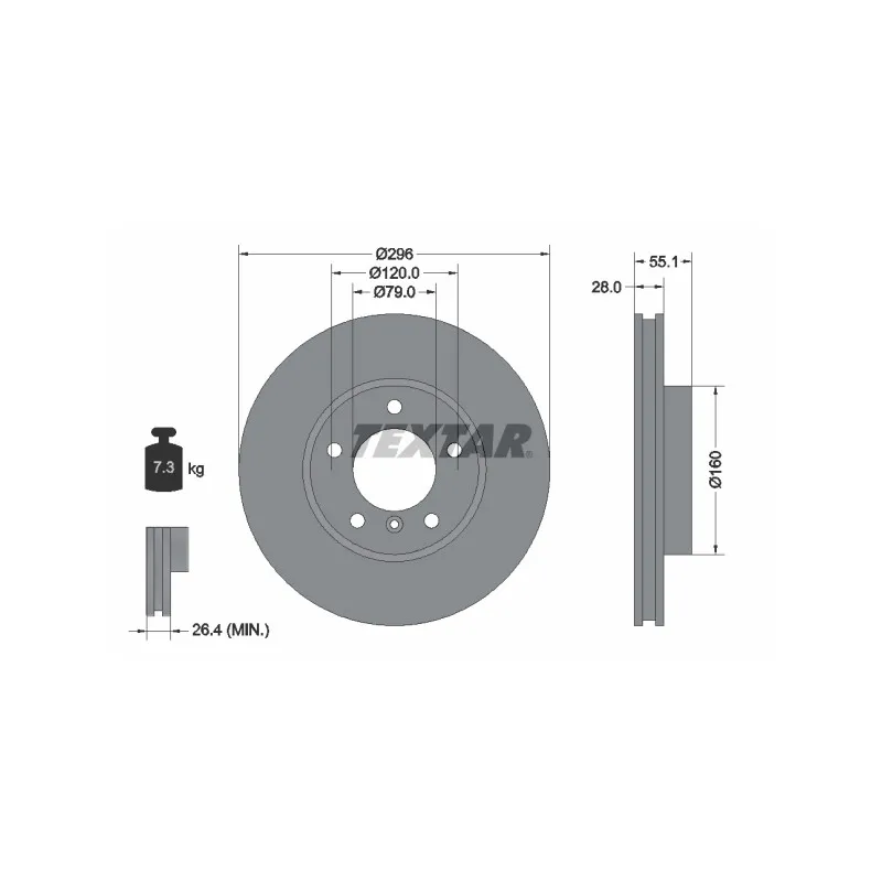 Jeu de 2 disques de frein avant TEXTAR 92067400