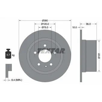 Jeu de 2 disques de frein arrière TEXTAR 92067500