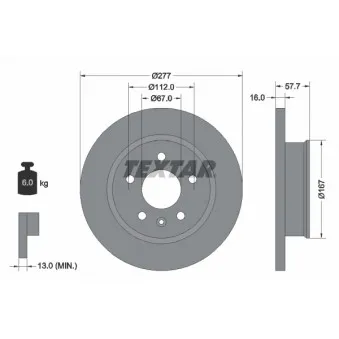 Jeu de 2 disques de frein avant TEXTAR 92067800